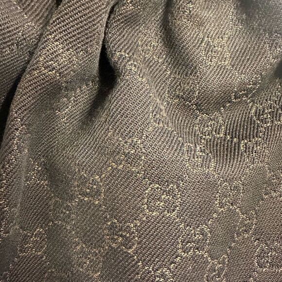 Gucci Black Hobo Bag with Signature Pattern - Picture 9 of 16